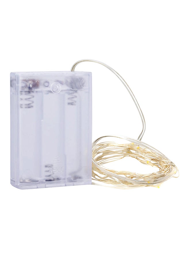 حبل إضاءة LED بسلك فضي مع 3 بطاريات Aa أزرق 8 x 8 x 2سم  - Image 1