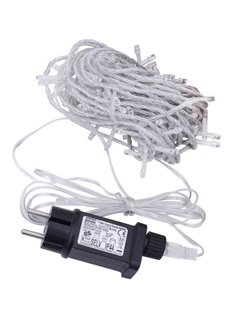 Waterproof 100 LED Bulb Decorative String Light With 8 Model Functions White 25 x 18 x 7cm