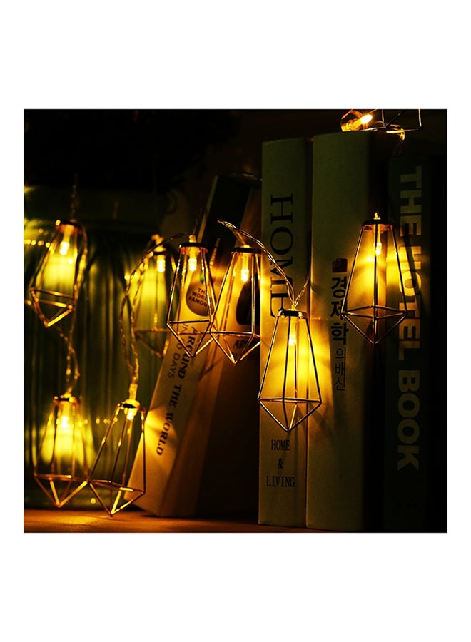 شريط مصابيح بإضاءة LED مناسب للزينة وبتصميم ماسي مفرغ ومزود بمنفذ USB أصفر 20 x 10 x 4سم - Image 1
