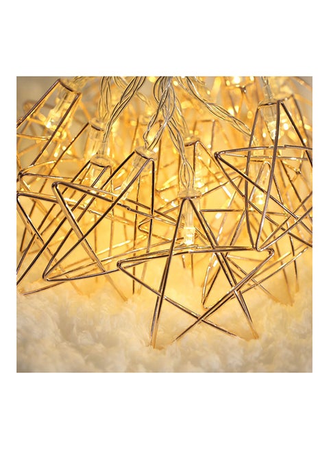Iron Star USB Plug LED String Decorative Lamp Yellow 20 x 10 x 4cm