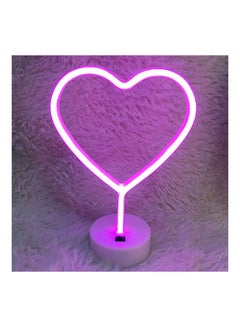 Heart Shape Neon LED Light With Holder Pink