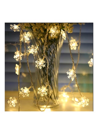 2-Piece 20 LED Bulb Snowflake String Christmas Party White 30 x 30 x 20cm - v1566664516/N29241697A_1