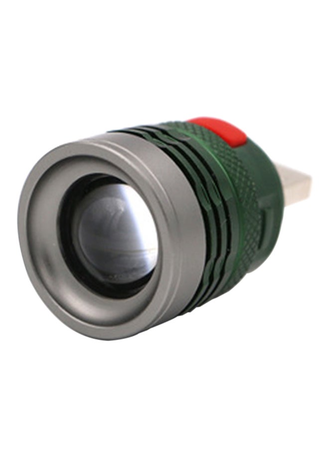 2-Piece Long Shot USB LED Head Mini Fill Flashlight Green/Grey 12 x 8 x 5cm