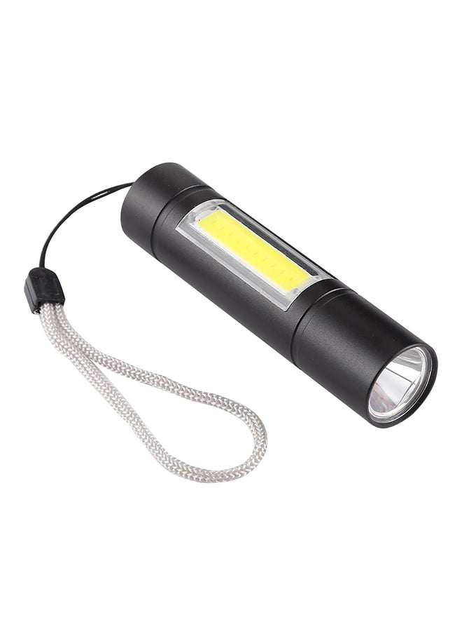 USB Charging Waterproof Fixed Focus Flashlight Black/Grey/Yellow 11 x 4 x 3cm