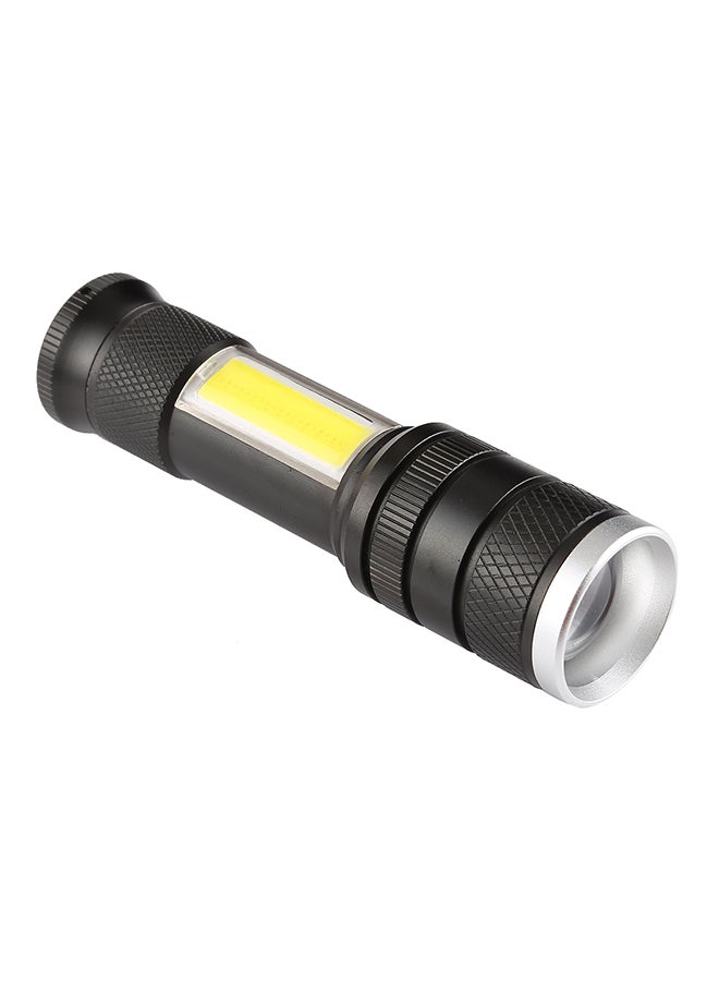 Cob LED Flashlight With 4-Modes Black/Clear/Yellow 14 x 6 x 4cm