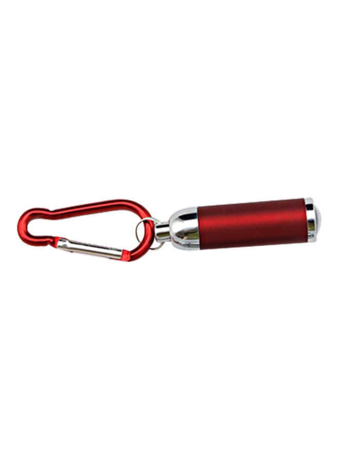 LED Focus Flashlight With Keychain Buckle Red 10 x 2 x 2cm