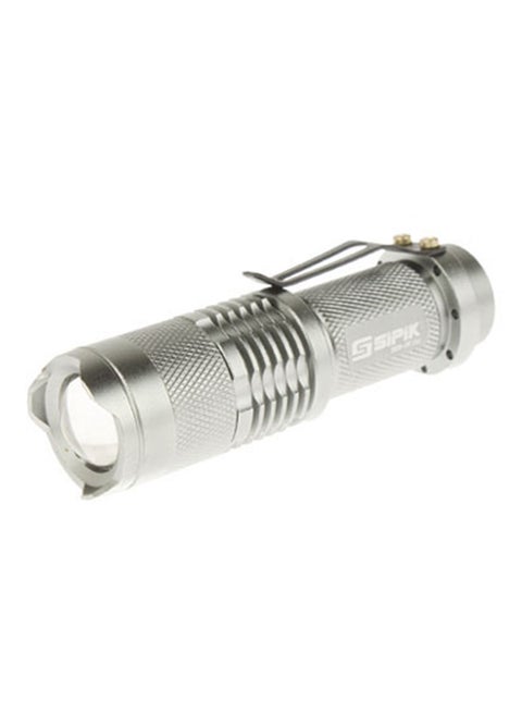 Mini Focus Flashlight With 1 Mode LED And Clip White 12 x 3 x 3cm