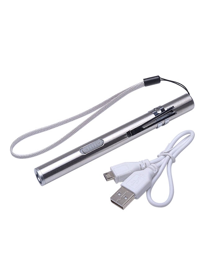 Pen Design LED Flashlight White 15 x 3 x 3centimeter