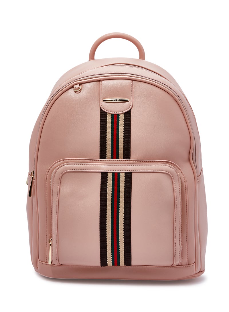 YUEJIN Casual Striped Backpack Pink  - Image 1