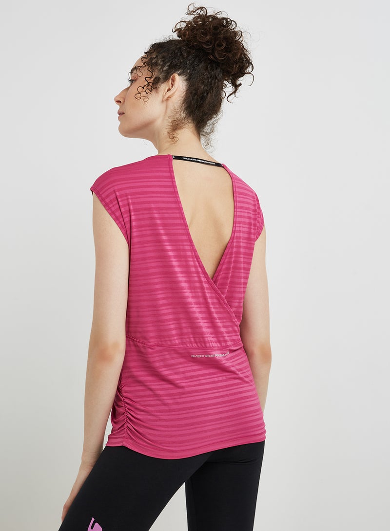 SKECHERS Round Neck Short Sleeves T-Shirt Fuschia  - Image 2