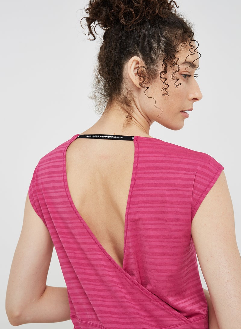 SKECHERS Round Neck Short Sleeves T-Shirt Fuschia  - Image 4