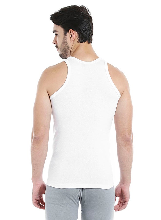 BYC Sleeveless Cotton Vest White - Image 2