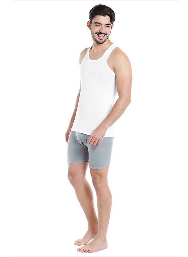 BYC Sleeveless Cotton Vest White - Image 3
