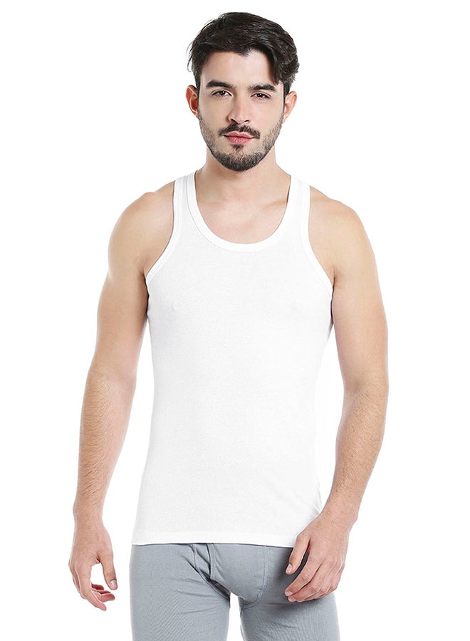 BYC Sleeveless Cotton Vest White - Image 4