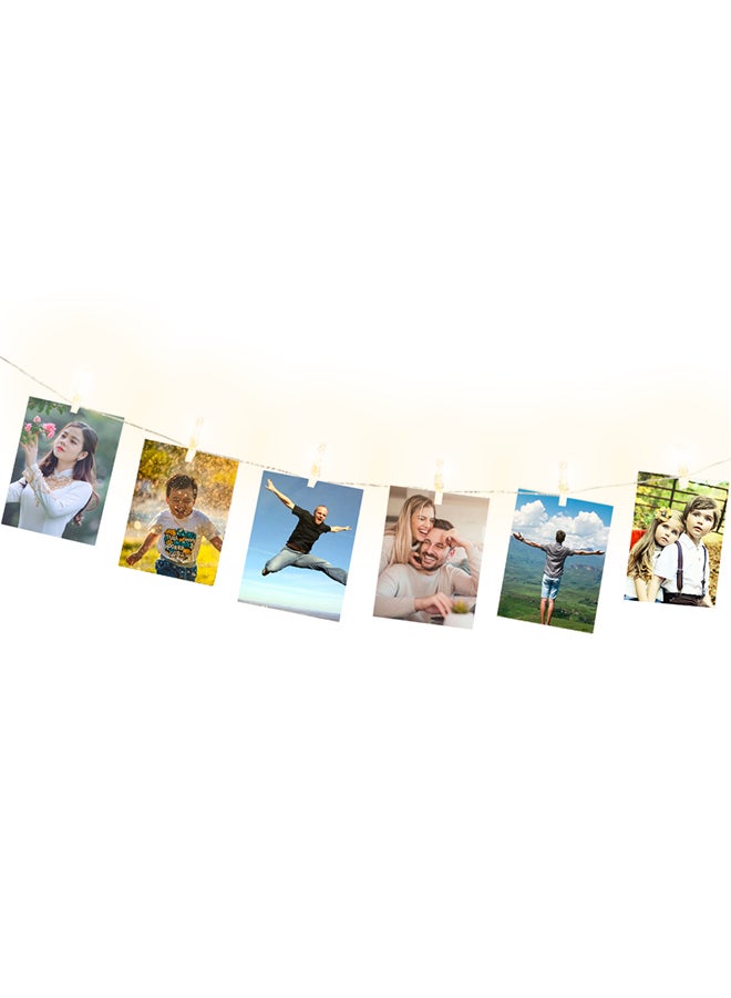 15 LED, Battery Operated, String Light With Clips To Hang Photos, Length 2.27 m Warm White