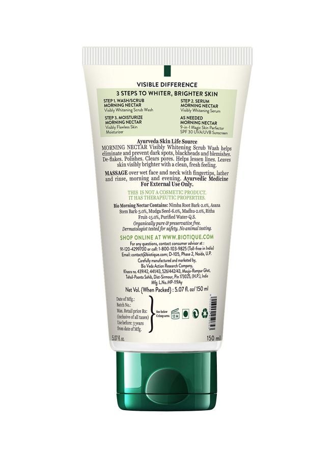 Biotique Morning Nectar Visibly Whitening Scrub Wash 150ml - Image 3