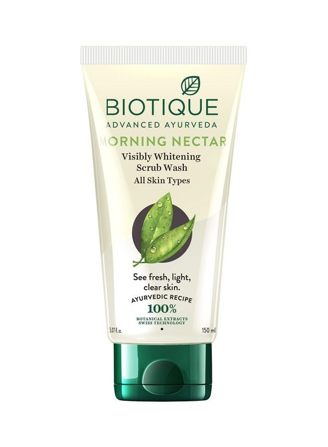 Biotique Morning Nectar Visibly Whitening Scrub Wash 150ml - Image 1