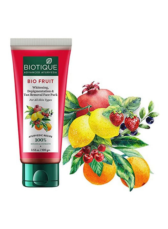 Biotique Bio Fruit Whitening, Depigmentation And Tan Removal Face Pack 100grams - Image 3