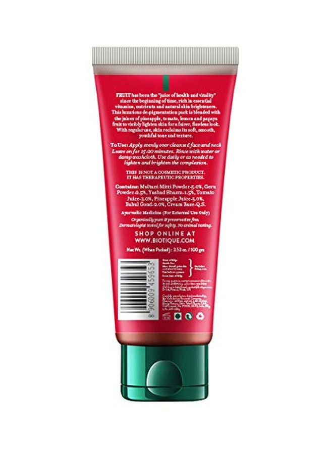 Biotique Bio Fruit Whitening, Depigmentation And Tan Removal Face Pack 100grams - Image 2