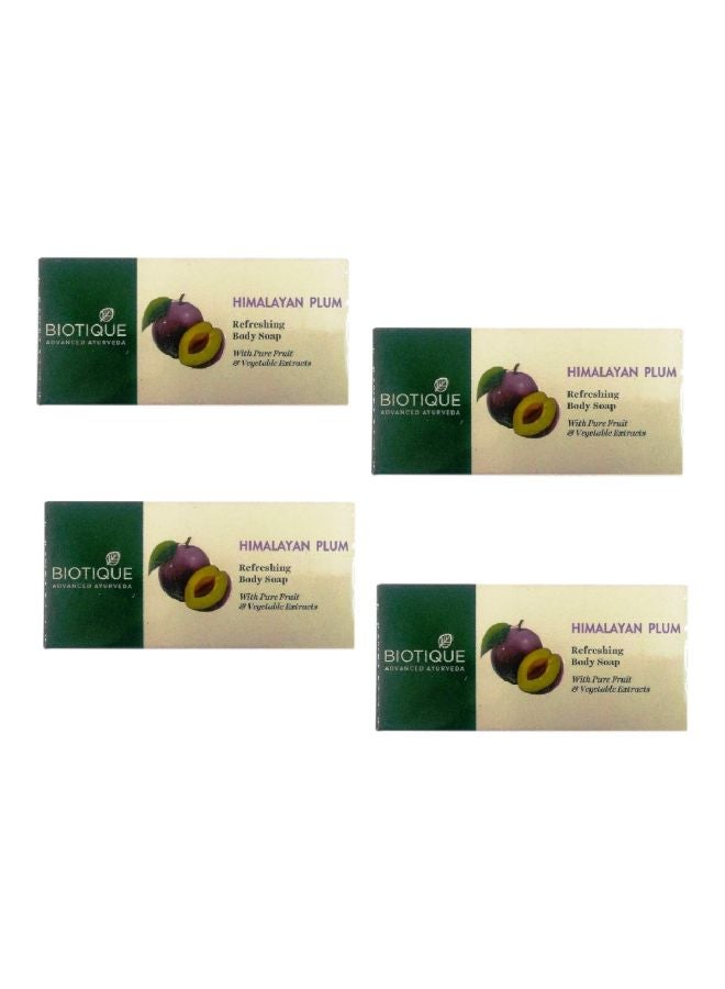 Biotique 4-Piece Bio Himalayan Plum Refreshing Body Soap Set 150grams 