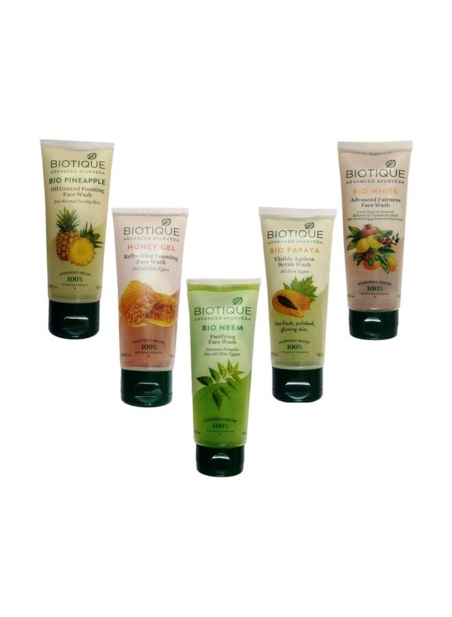 Biotique 5-Piece Face Wash Set 100ml
