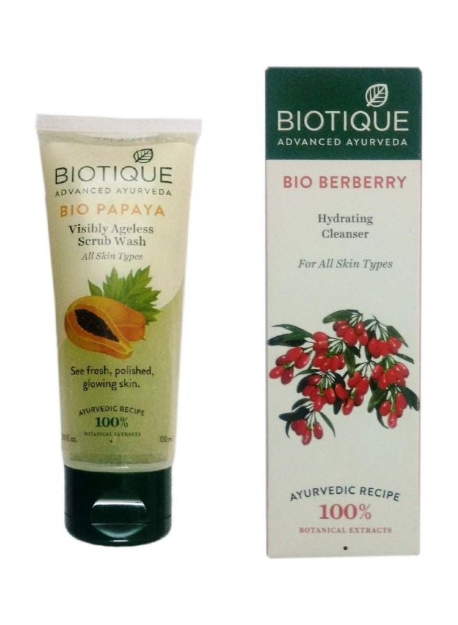 بيوتيك مجموعة غسول مقشر بايو بابايا يساعد على منح البشرة شباباً دائماً بشكل واضح ومنظف بايو بيربيري يعمل على ترطيب البشرة