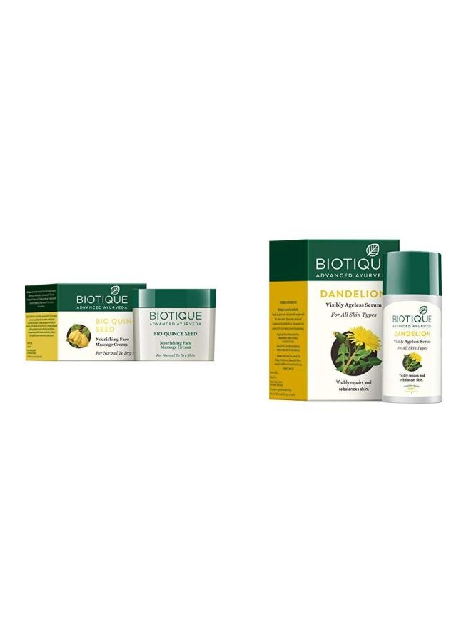 Biotique Nourishing Face Massage Cream And Visibly Ageless Serum Set