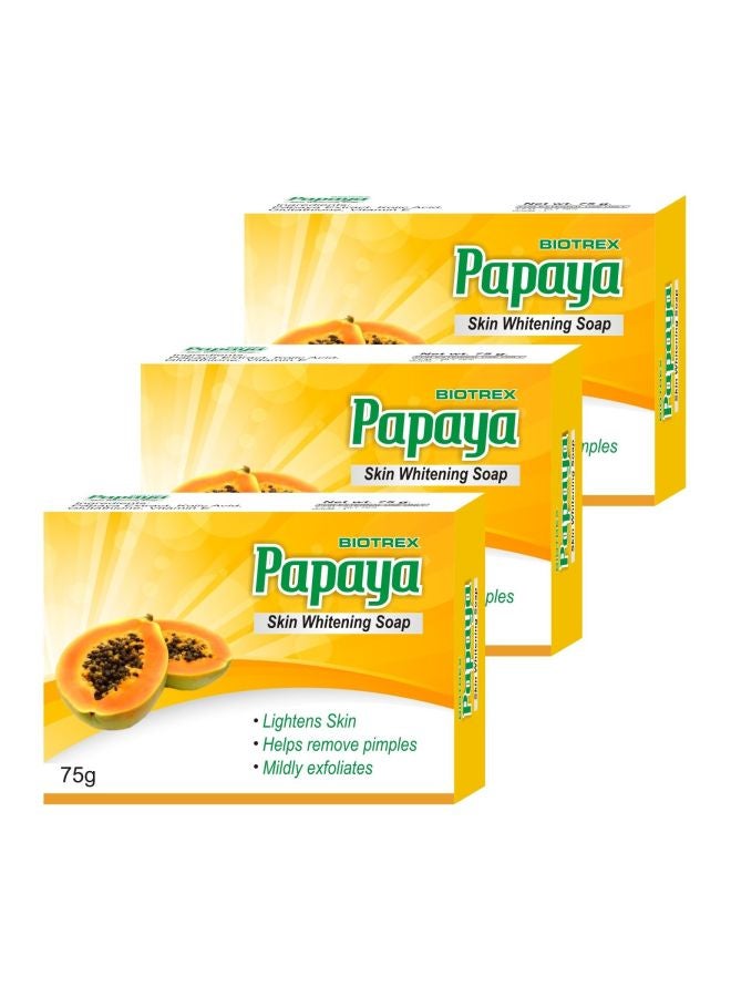 Biotrex Nutraceuticals - Pack Of 3 Papaya Skin Whitening Soap 75grams - Image 1