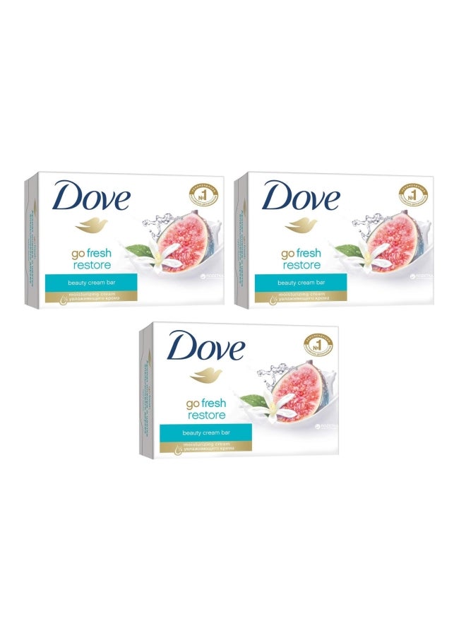 Dove 3-Piece Go Fresh Restore Beauty Cream Bar 100grams - Image 1