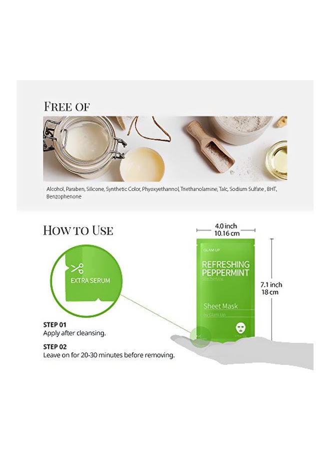 Glam Up 10-Piece Refreshing Peppermint Sheet Mask - Image 4