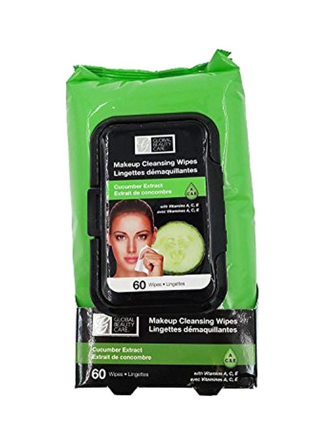 Global Beauty Care 60-Piece Extract Makeup Wipes White - Image 1