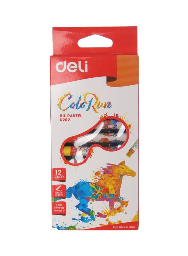 مجموعة ألوان باستيل زيتية من 12 قطعة متعدد الألوان