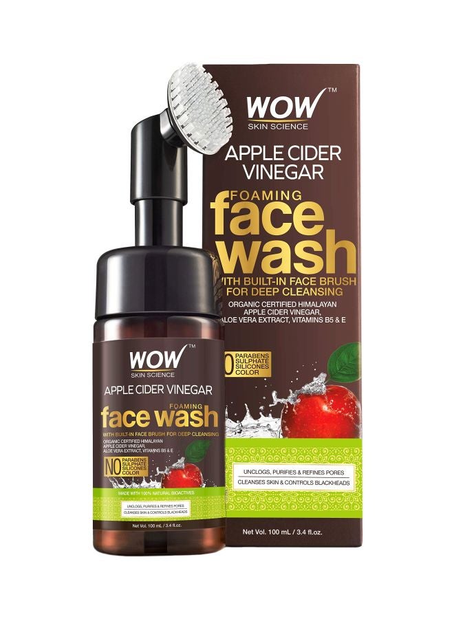 Apple Cider Vinegar Foaming Face Wash With Built-In Brush 100ml