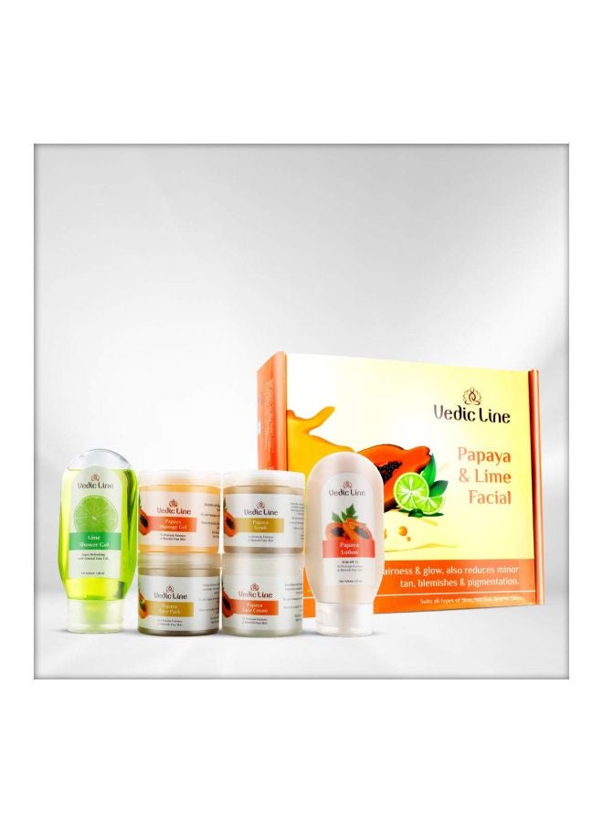 Vedicline 6-Piece Papaya And Lime Facial Kit 640ml - Image 2