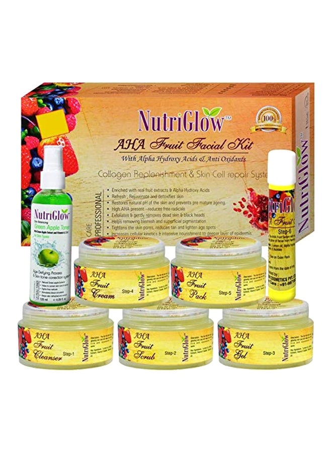 NUTRIGLOW AHA Fruit Facial Kit With Green Apple Toner
