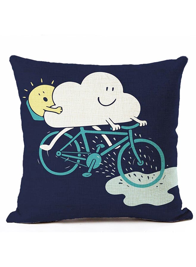 Space Theme Pattern Decorative Cushion Cover Multicolour 45x45cm