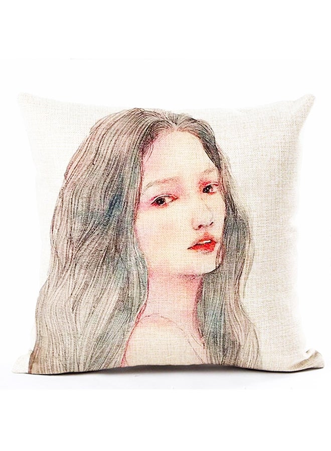 غطاء وسادة مربع بطبعة رائعة لفتاة متعدد الألوان 45x45سم