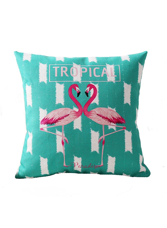 غطاء وسادة مطبوع بكلمة "Tropical" بألوان متعددة أصفر 45x45سم