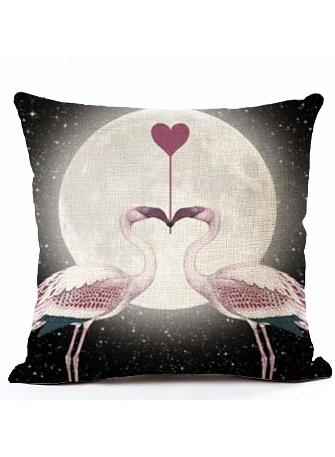 Flamingo Pattern Cushion Cover Multicolour 45x45cm