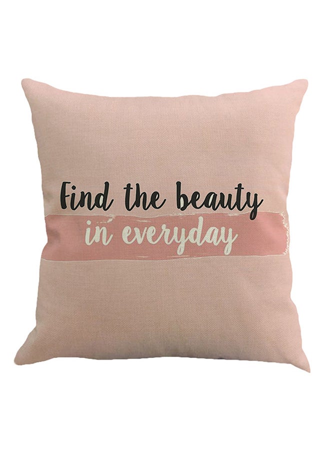 Letter Pattern Linen Cushion Cover Multicolour 45x45cm