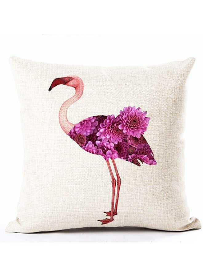 Flamingo Pattern Sofa Decorative Cushion Cover Multicolour 45x45cm