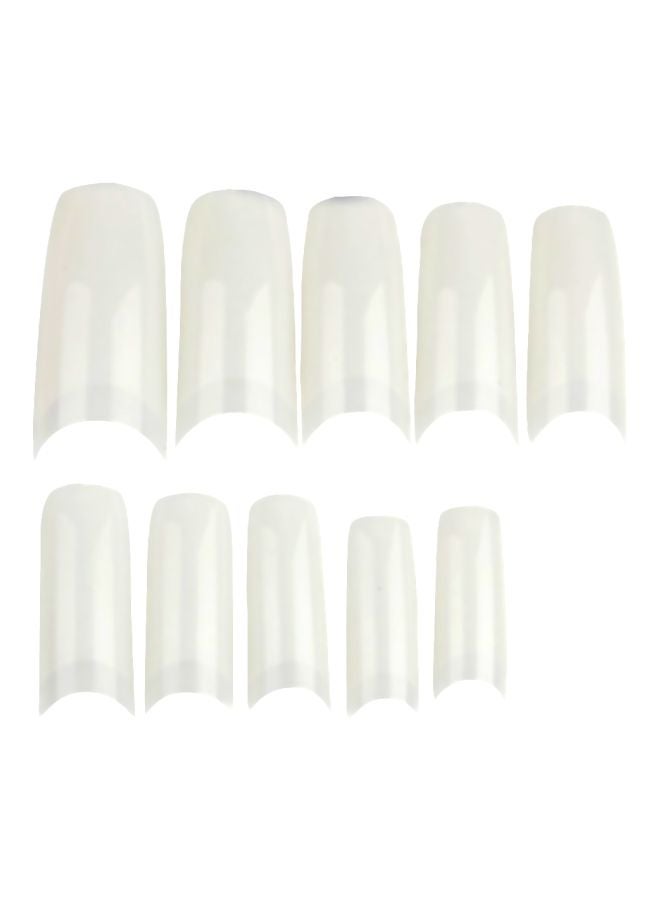 500-Piece False Acrylic Nail Art Tip Set Clear - Image 1