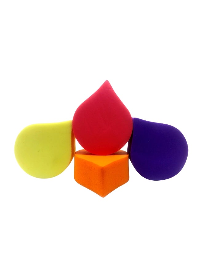 OUT OF BOX 4-Piece Make Up Blending Sponge Yellow/Purple/Red - Image 1