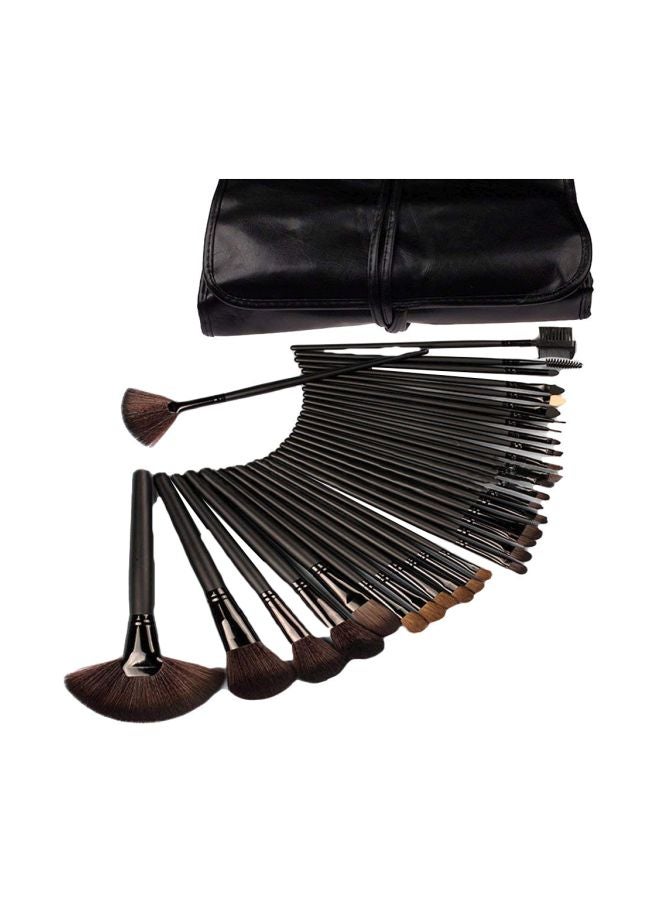 Allin Exporters 32-Piece Makeup Brush Set With Pouch Black  - Image 1