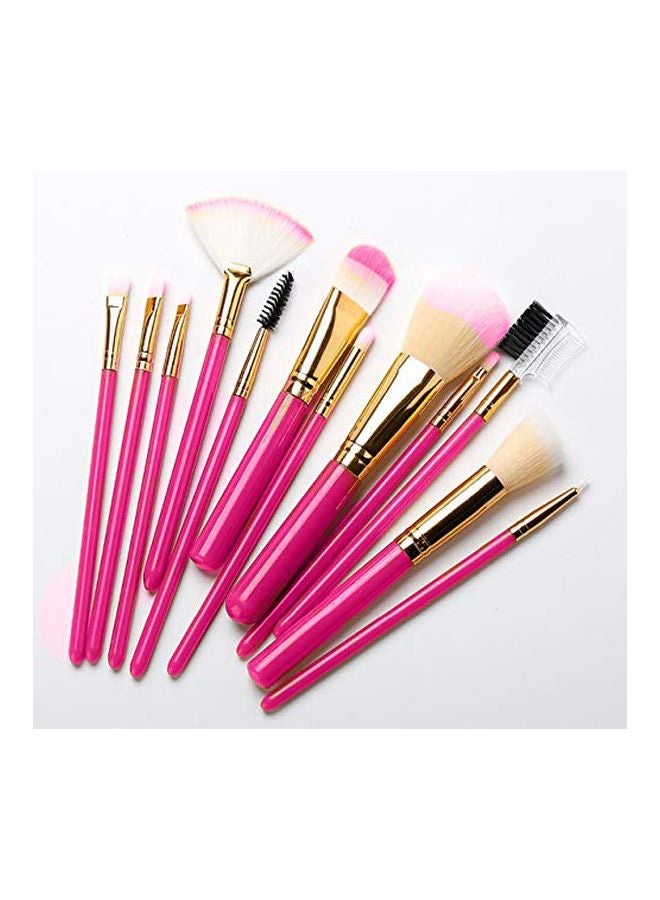 adbeni 12-Piece Makeup Brush Set Pink/Gold - Image 2