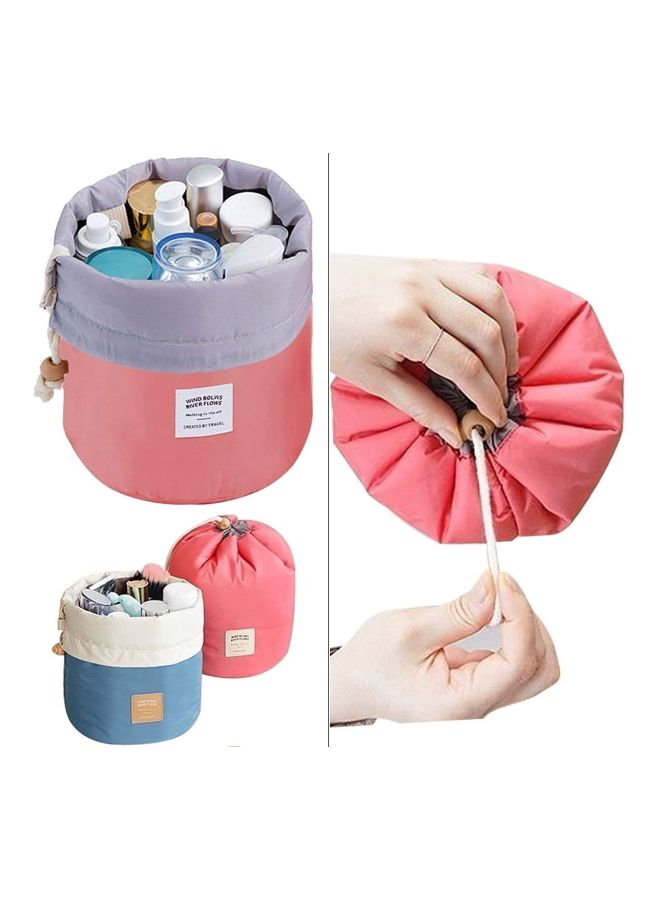 HappenWell Bucket Barrel Shaped Cosmetic Pouch Pink/Grey  - Image 2