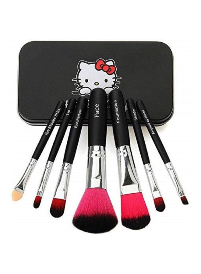 CETC 7-Piece Brush With Storage Box Black/Silver/Pink - Image 4
