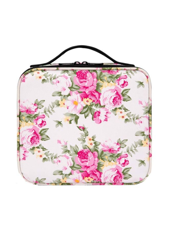 INOVERA (LABEL) Make Up Organizer Bag With Adjustable Compartment White/Pink/Green - Image 1