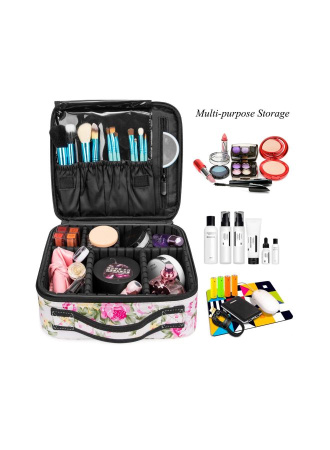 INOVERA (LABEL) Make Up Organizer Bag With Adjustable Compartment White/Pink/Green - Image 3