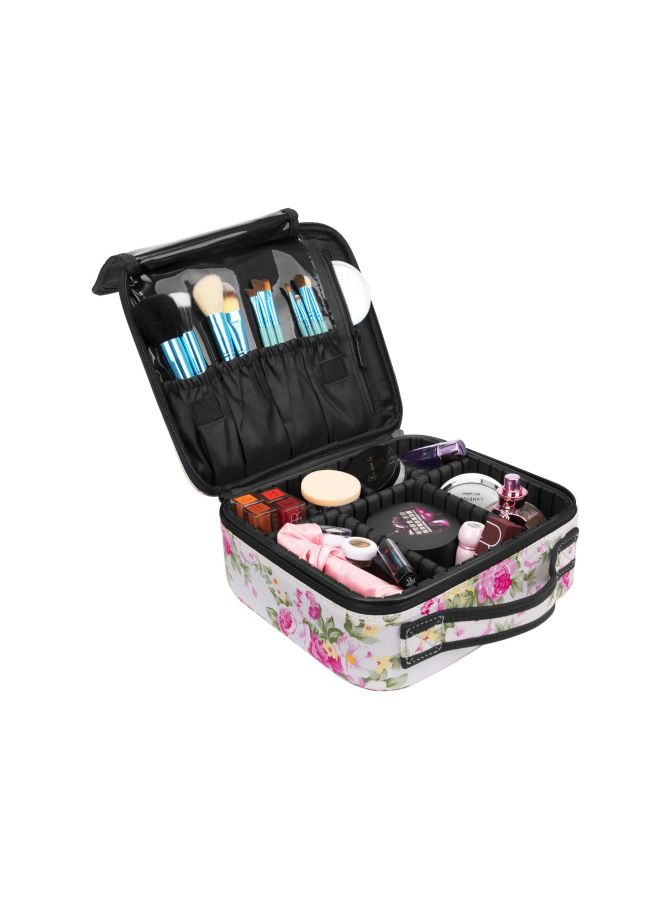 INOVERA (LABEL) Make Up Organizer Bag With Adjustable Compartment White/Pink/Green - Image 4